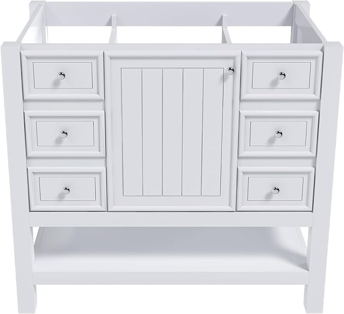 Favfurish 36" Bathroom Vanity Without Top Sink, Modern White Vanity Only by Favfurish