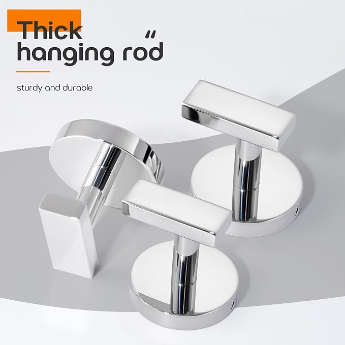 Robe Hook Polished Chrome Bath Towel Hooks Stainless Steel Wall Hooks - Image 7