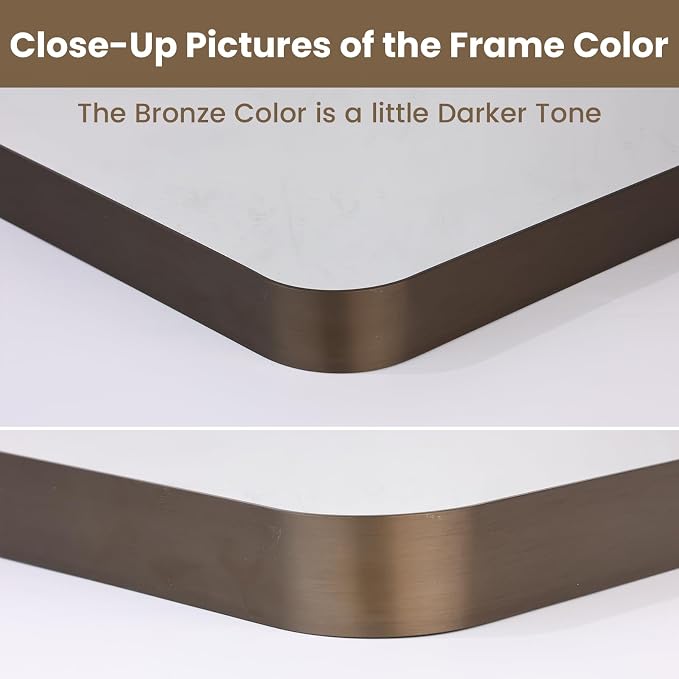 LOAAO 48”X32” Bronze Bathroom Mirrors - Image 3