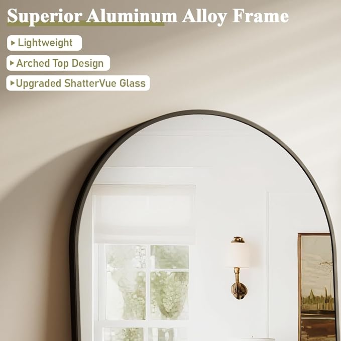 HARRITPURE 36"x48" Arched Bathroom Mirror - Image 4