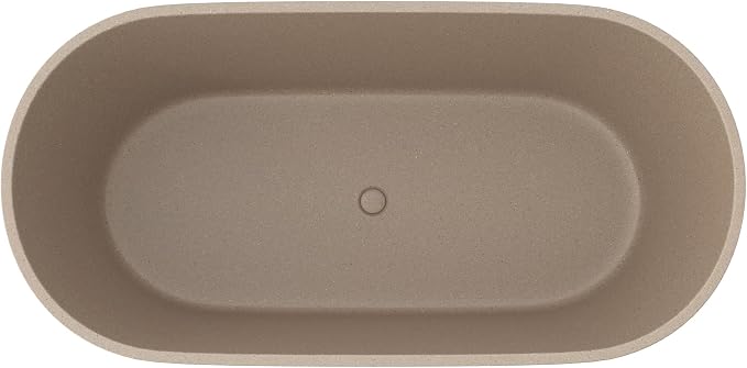 Stone Resin Freestanding Bathtub 59", Terrazzo Bathtub Soaking Tub, Solid - Image 6