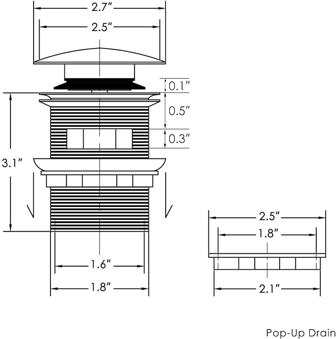 FerdY Pop-up Drain for Freestanding Bathtub, cUPC Certification, Freestanding - Image 6