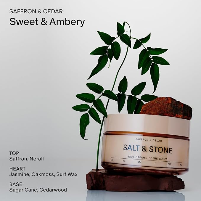 Salt & Stone Body Cream – Saffron & Cedar | Hydrating Formula - Image 3