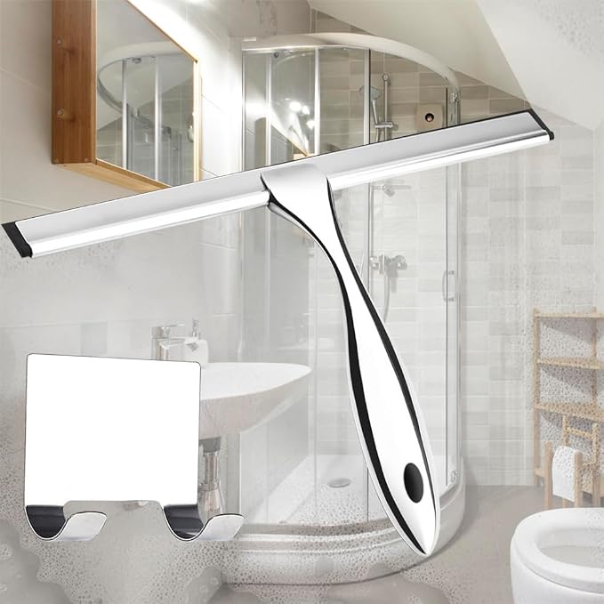 12'' Light Weight Stainless Steel Shower Squeegee - Image 6
