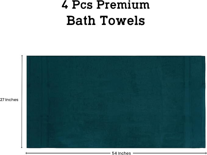 Casa Lino Teal Bath Towels Set of 4 - Image 4