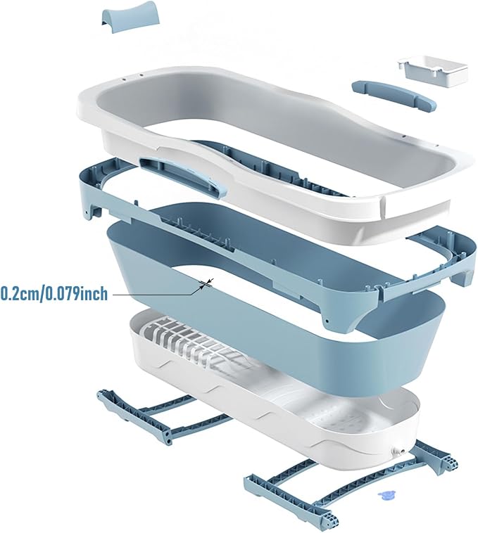 Portable Bathtub for Adults, Large 58 inch Collapsible Bathtub - Image 9