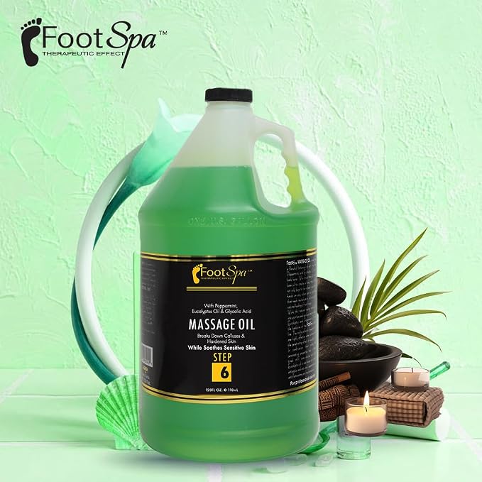 Foot SPA - Massage Oil, Eucalyptus Extract, 128 Oz - Professional Full Body - Image 7