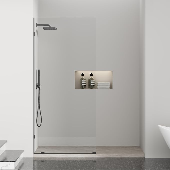 Frameless Fixed Shower Screen 36" W × 78" H, Shower Glass Panel, 5/16" SGCC by FINDEPOT