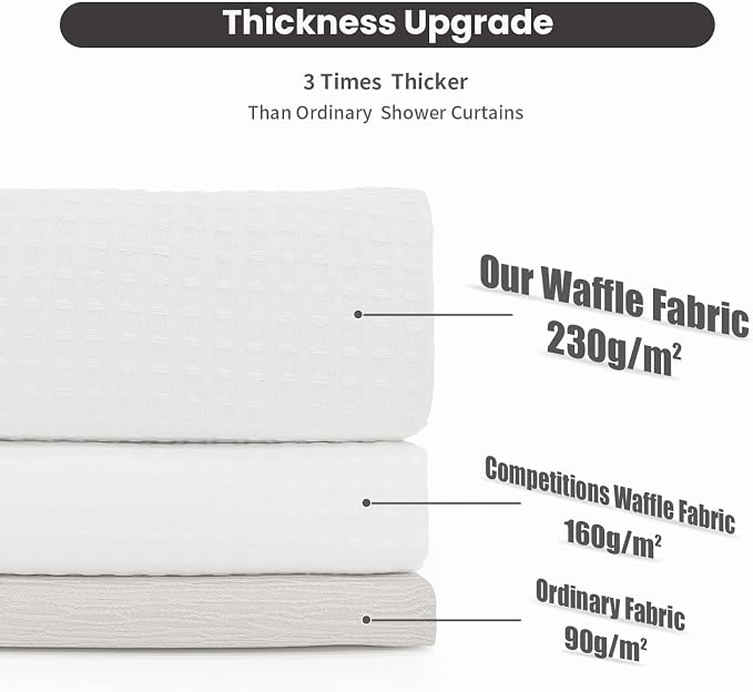 Inhousolu Extra Long No Hook Shower Curtain - Image 6