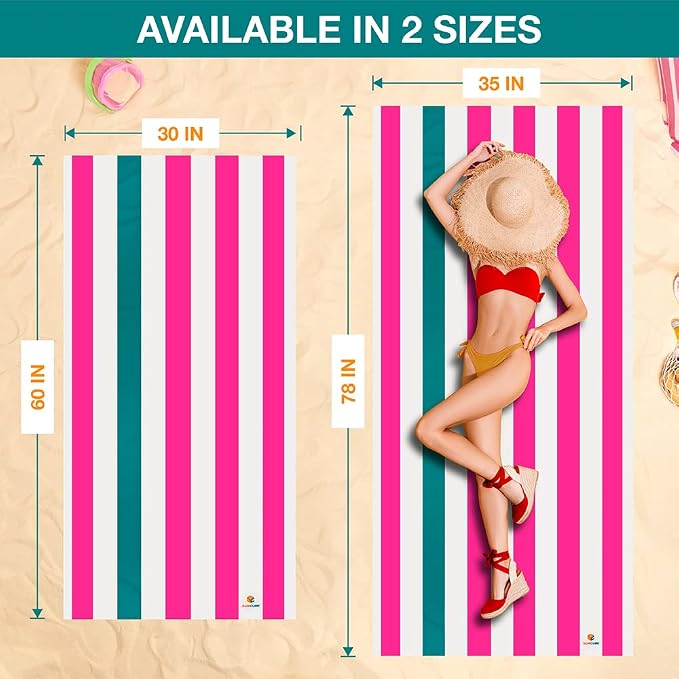 SUN CUBE Microfiber Beach Towel, Quick Dry Sand Free Beach Towel, Lightweight - Image 3