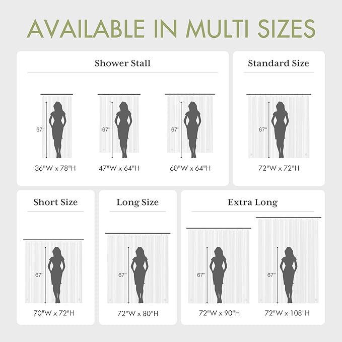 AmazerBath 70x72 Inch Shower Curtain Liner, RV Clear Shower Curtain Liner - Image 7