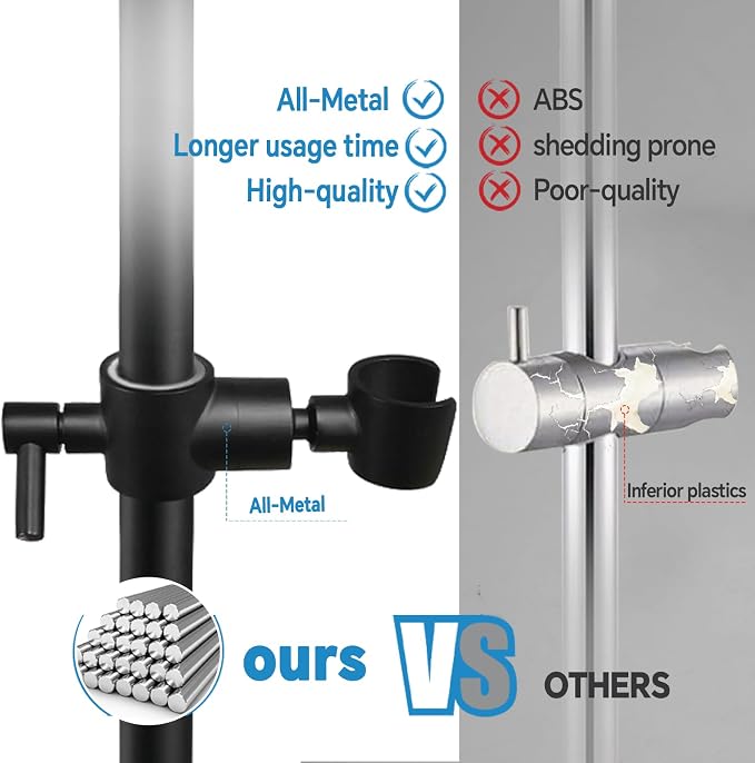 Shower Slide Bar Adjustable Handheld Shower Head Holder Wall Mount - Image 4