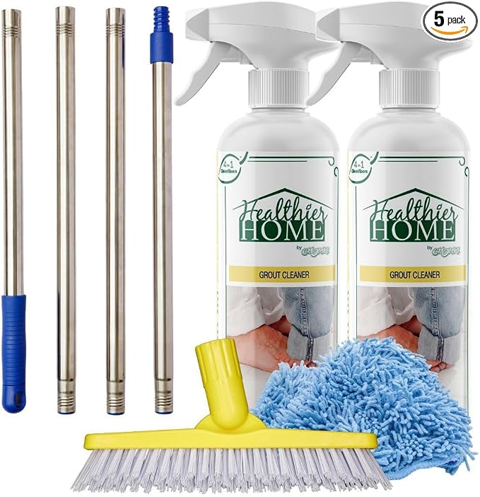 CHOMP! Grout Cleaner Bundle, Includes Long Handle Stand Up Brush, Refreshes by CHOMPHealthierHome