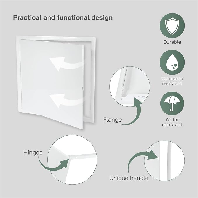 Vent Systems 16" x 16" Inch White Galvanized Steel Access Panel – Durable - Image 4