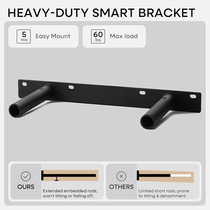 Homeforia Floating Shelf Black 12 inch, High End Solid Real Wood Small 12inch - Image 5