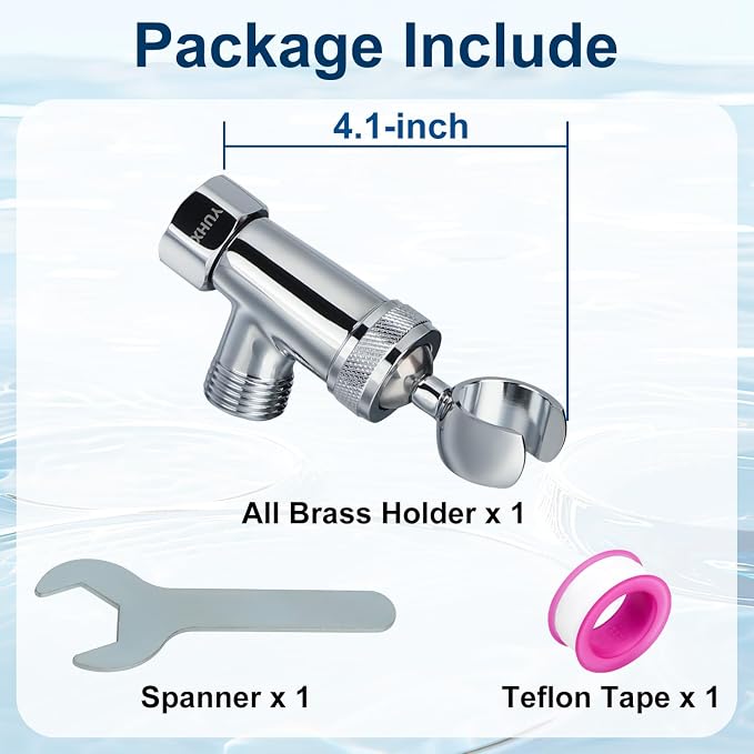 Shower Head Holder All Metal, Brass Adjustable Shower arm Bracket - Image 5