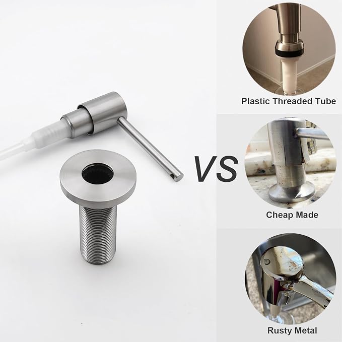 Deck Mounted Brass Kitchen Sink Soap Dispenser or Lotion Dispenser - Image 2