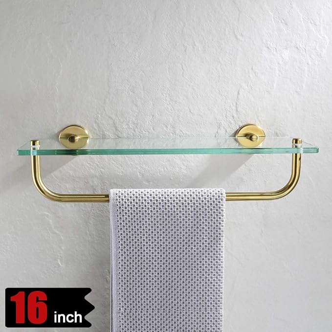 JQK Bathroom Glass Shelf, Shelf - Image 2
