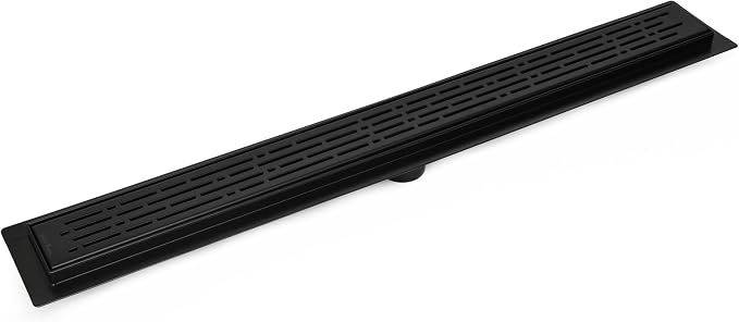 SereneDrains 304 Stainless Steel Linear Shower Drain 18 Inch Matte Black Shower by SereneDrains