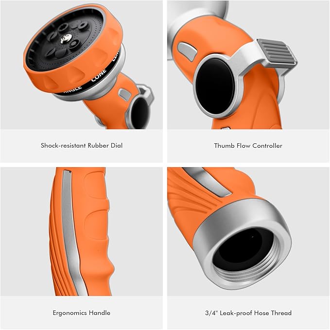 RESTMO Hose Nozzle Heavy Duty, Metal Water Hose Sprayer - Image 7