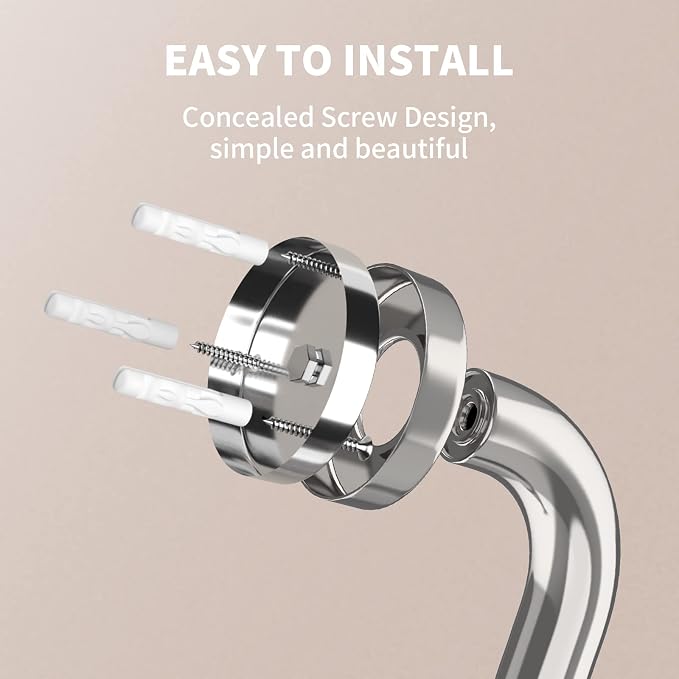 36 Inch Shower Grab Bar w/Anti Slip Rubber Grip, Munzong Stainless Steel - Image 3