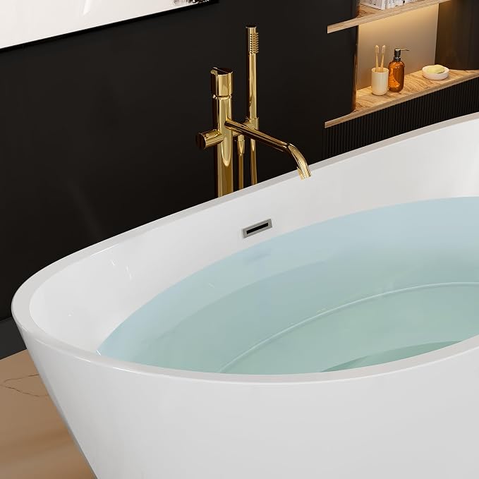 BATHTUB 67" Free Standing Tub, Luxury Acrylic Soaking Tub, Modern Stand Alone - Image 4