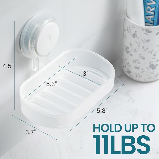 TAILI Soap Dish Bar Holder Suction Cup, Soap Saver - Image 4