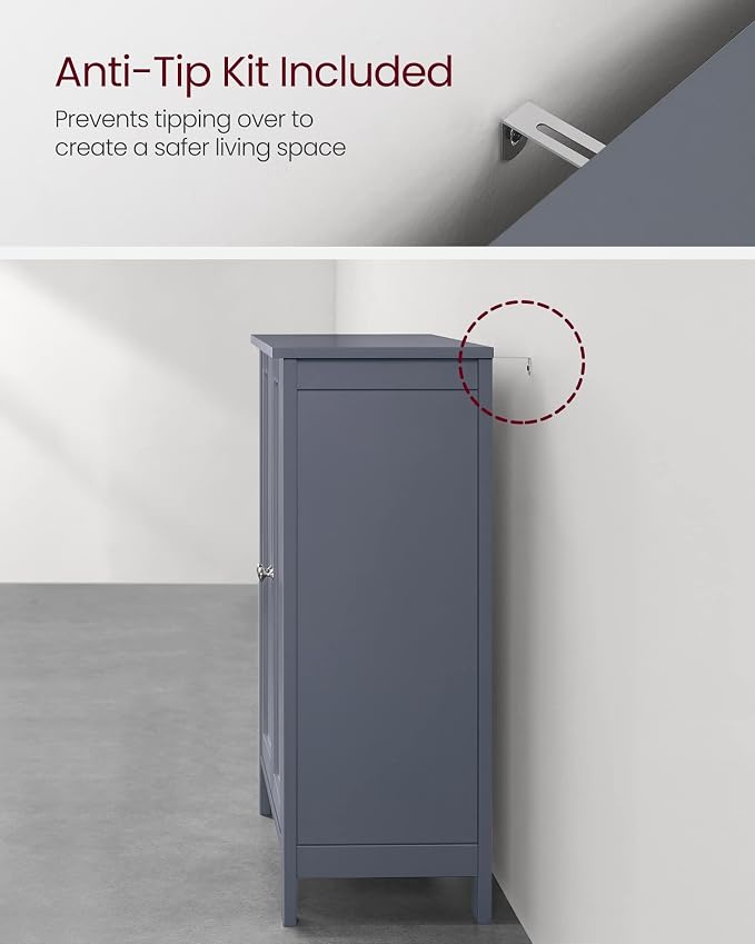 VASAGLE Floor Storage Cabinet, Freestanding Storage Unit - Image 8