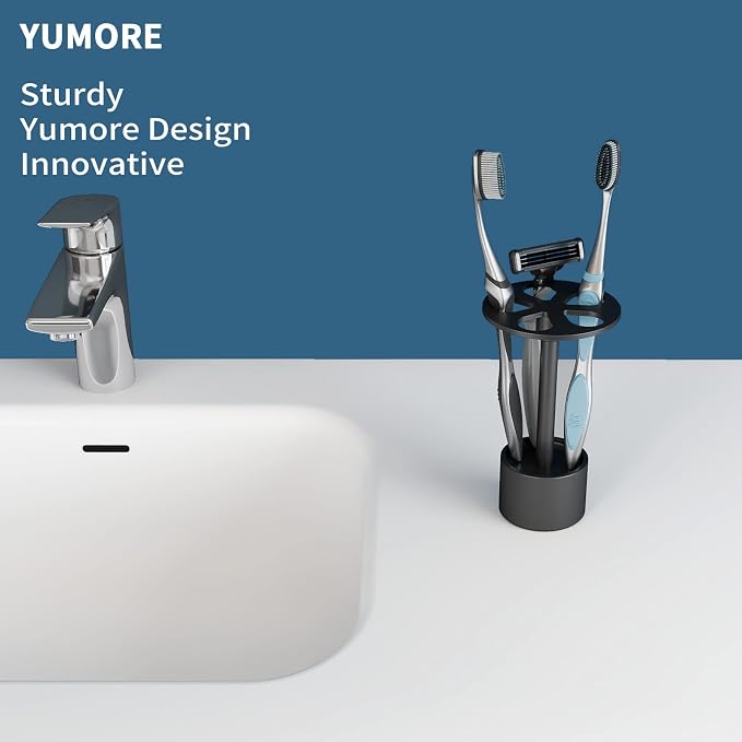 YUMORE Toothbrush Holder Stand Stainless Steel Tooth Brush Holder Bathroom - Image 2