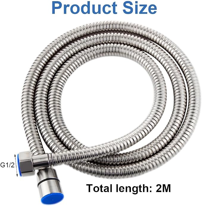 59 Inch Shower Hose, Chrome Kink Free Stainless Steel Handheld Shower Head Hose - Image 2