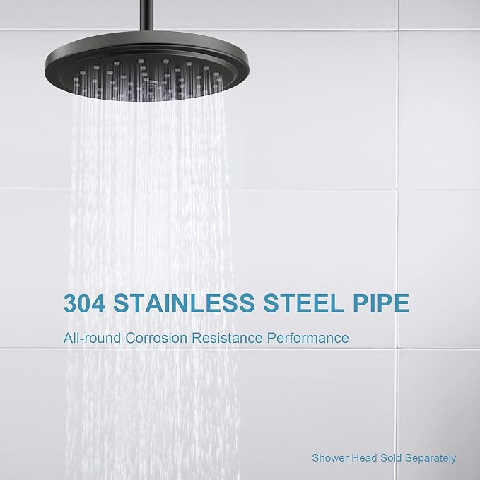 OFFO Shower Arm with Flange, 16 in Ceiling Mount Replacement Rain Shower Head - Image 3