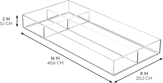 iDesign Clarity Plastic Divided Drawer Organizer, Storage Container - Image 3