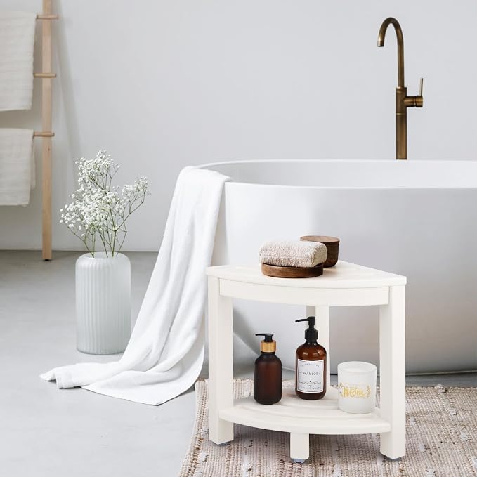 HDPE Corner Shower Stool, Shower Bench Seat - Image 2
