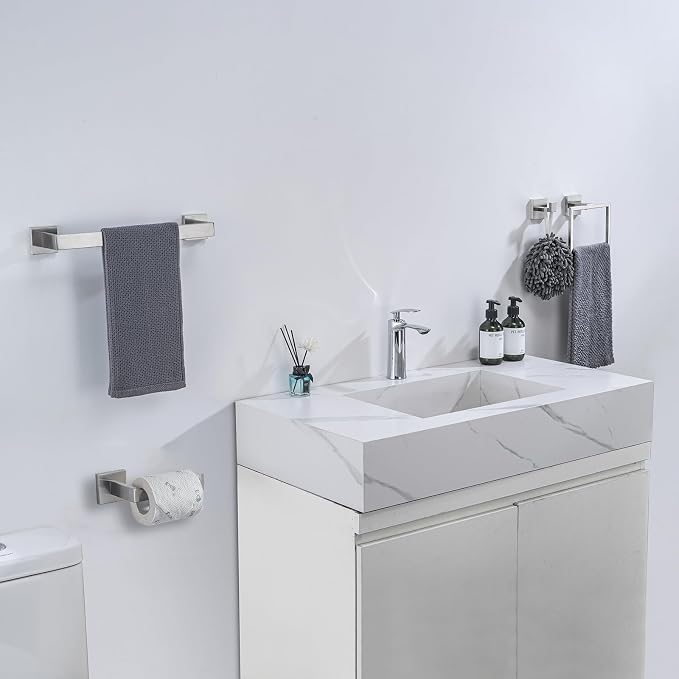 4-Piece Bathroom Hardware Set, Towel Rack Towel Holder Toilet Paper Holder - Image 6