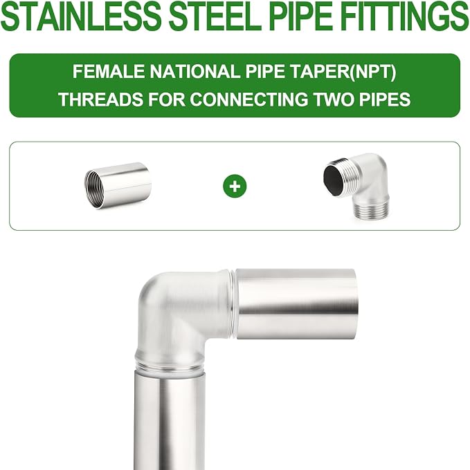 TAISHER 1PCS Stainless Steel Pipe Fittings, 1-1/2" NPT Female x 1-1/2" NPT - Image 6