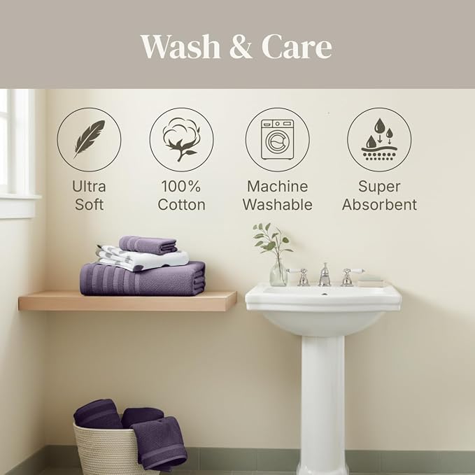 Modern Threads Organic Vines 6-Piece 100% Cotton Towel Set – Yarn Dyed Jacquard - Image 7