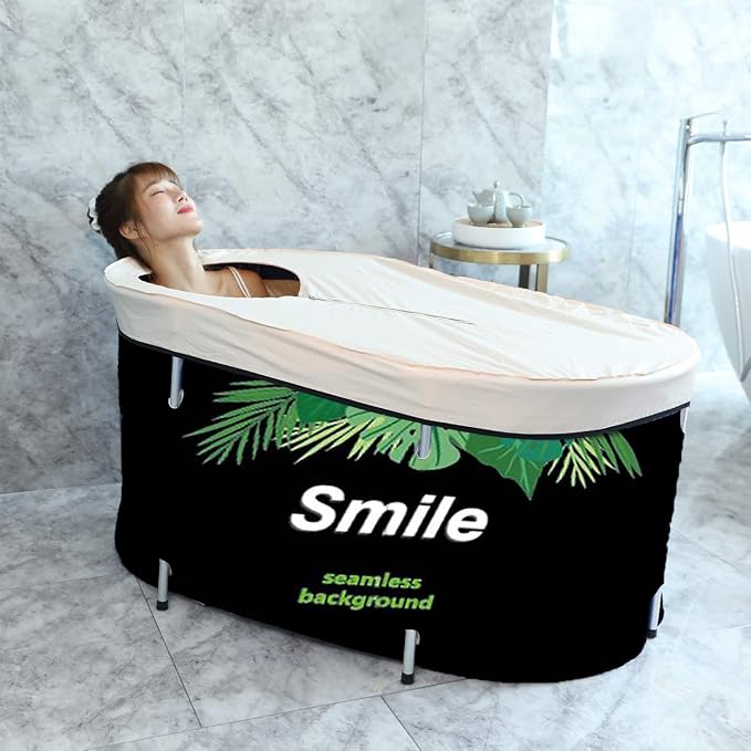 BESTHLS Portable Bathtub for Adult, Foldable Bathtub Folding Soaking Bath Tub by BESTHLS