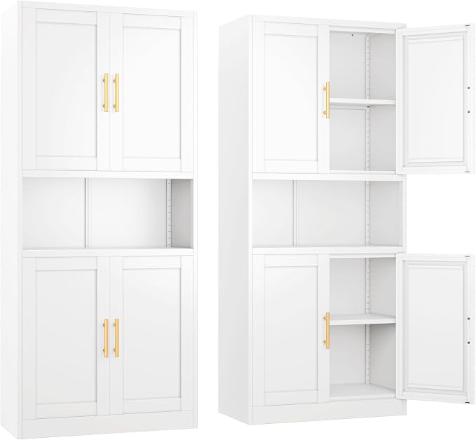Pantry Cabinet 61" H Metal Kitchen Cabinet by Ckzbx