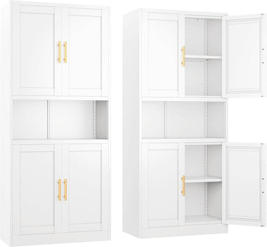 Pantry Cabinet 61" H Metal Kitchen Cabinet by Ckzbx