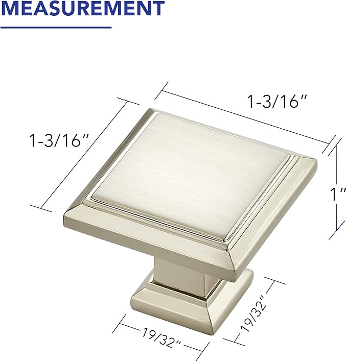 Ravinte Hardware 10 Pack Kitchen Cabinet Pulls Square Drawer Single Hole - Image 2