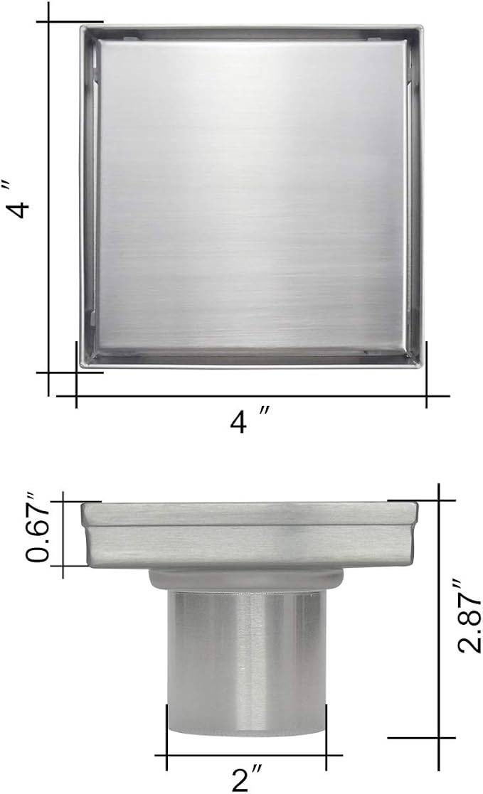 Square Shower Drain, Shower Drain 4 inch - Image 7