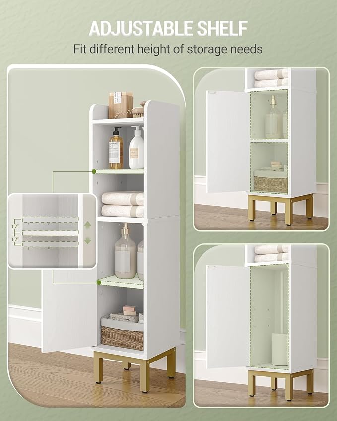 Bathroom Storage Cabinet, Small Corner Floor Cabinet - Image 6