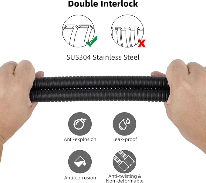Shower Hose, 79 inch Long Replacement Shower Hoses, Stainless Steel Leakproof - Image 4