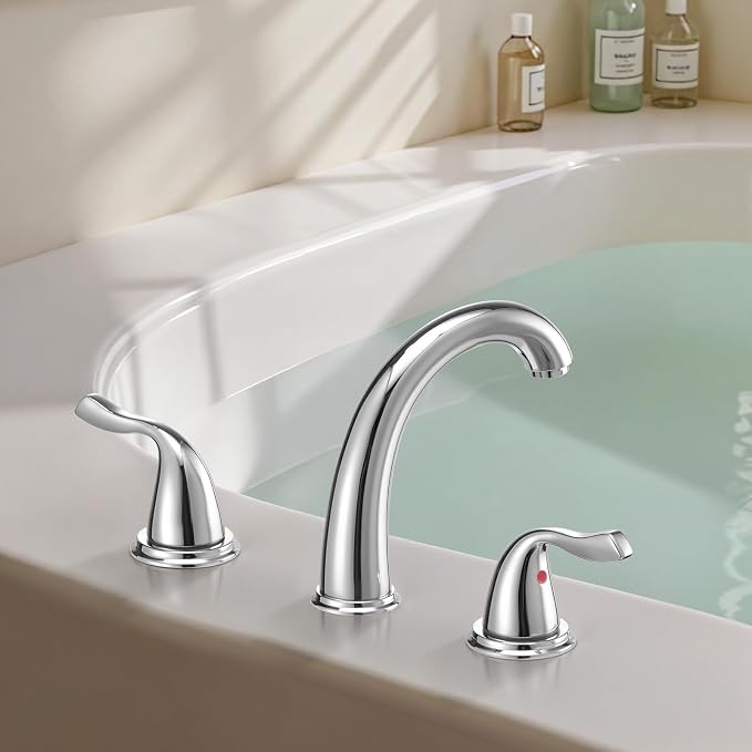 VEVOR Roman Tub Faucet, 3 Hole Waterfall Bathtub Faucet, Bath Tubs Faucets Set - Image 8