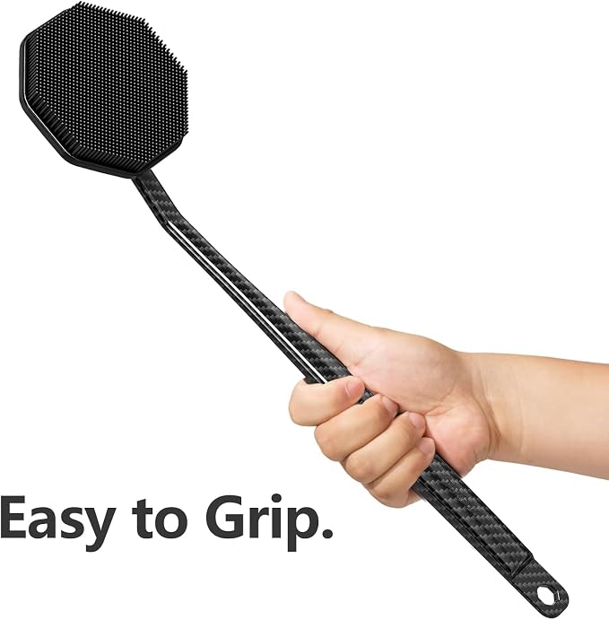 iTokGoK® Silver-Infused Carbon Fiber Silicone Back Scrubber - Image 5
