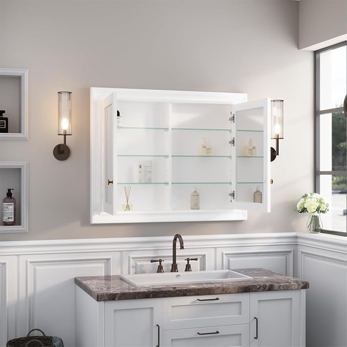 WELLFOR 40"x 32" Bathroom Medicine Cabinet - Image 10