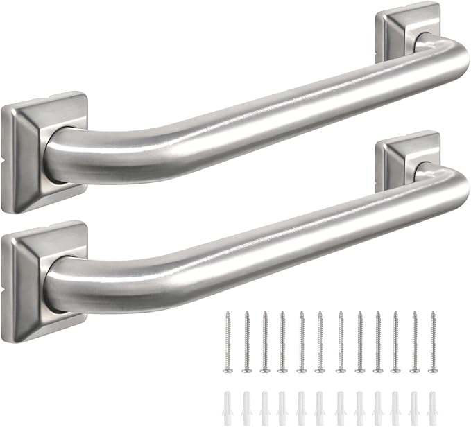 Bathroom Grab Bars Stainless Steel Handrail ADA Compliant 500lbs bathtubs and by Raemnaky