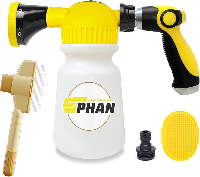 Giant Pet Washing Hose Attachment, 6-in-1 Soap Sprayer Moden Garden Hose Nozzle by Unknown