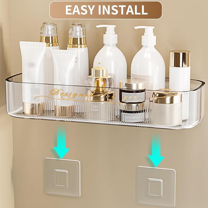 Acrylic Shower Shelves 4Pack, No Drilling Wall Adhesive Shelf, Bathroom Shelves - Image 3
