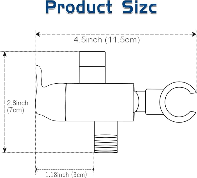 Shower Arm Diverter with Handshower Mount, G1/2 Brass 3 Way Shower Diverter - Image 7